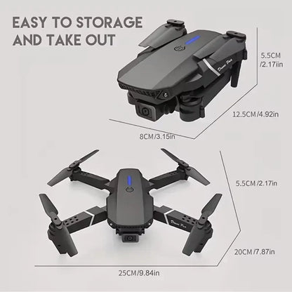 2026 New E88 Professional HD Dual Camera 4K RC Drone Wide Angle Camera Foldable Helicopter Quadcopter Aircraft Kid Gift Toys