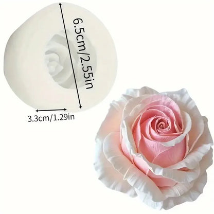 1-Cavity Rose Flower Mold - Non-Stick Silicone Mold for Candles, Soap, Plaster, and Aromatherapy - Easy to Demold, Reusable Floral Mold, Suitable for DIY Home Decor, Weddings, Parties - Suitable for Beginners and Professional