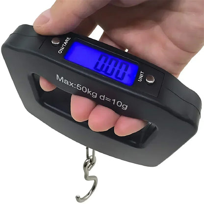 50kg/110lb Portable Scale LCD Digital Luggage Suitcase Scale Handled Travel Baggage Bag Fish Weighting Hook Hanging Scales