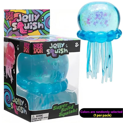 Trending Nee Doh Jellyfish & Cube Squish Toy, Soft Jelly Squeeze Stress Relief Fidget Toy, Sensory NeeDoh for Kids & Adults
