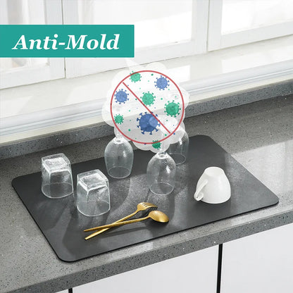Super Absorbent Kitchen Tableware Impermeable Drainage Mat Heat Insulation Non-slip Pad Tableware Mats Coffee Dish Drying Mat
