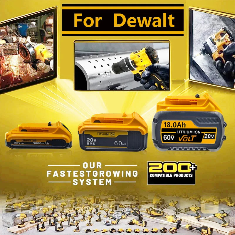New High-power For DEWALT 20v/60V battery DCB200 DCB205 DCB206  * power tool 18V battery 3AH 8AH 12AH 18AH batteries  DCD805