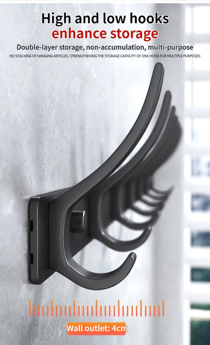 no drill Door Behind Hook Storage Wall Hanging Clothes Hanger Coat Hook Punch-free Hanger Bedroom Organizer Storage Kitchen Acce