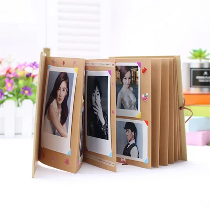 New 1Pc 5/6Inch Folding DIY Photo Album Hand Made Hardcover Wedding Anniversary Scrapbook