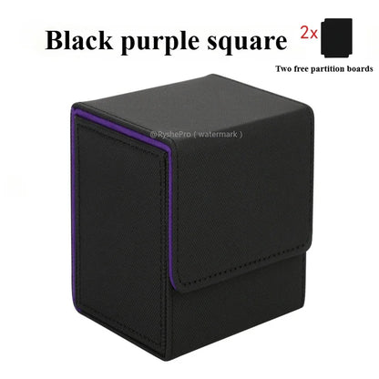 Trading Card Storage Box for 100+Single Sleeved Cards with 2 Dividers Commander Deck Box Compatible with Mtg Card Case