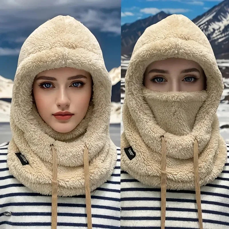 Warm Thermal Windproof Balaclava Ski Hood Motorcycle Face Cover Polar Fleece Adjustable Cycling Neck Cover Full Face Mask Winter