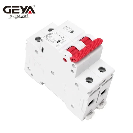 GEYA GYM10 AC MCB 2Pole 6A 10A 16A 20A 25A 32A 40A 50A 63A 220V/400V Mini Circuit Breaker C Curve 6KA CE CB Approved