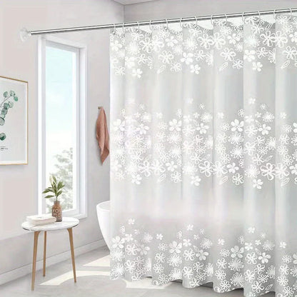 1pc Printed Shower Curtain,180*180cm* 70*70.8inch Bathroom Non Perforated Polyester/PEVA Partition Door Curtain,Hanging Curtain