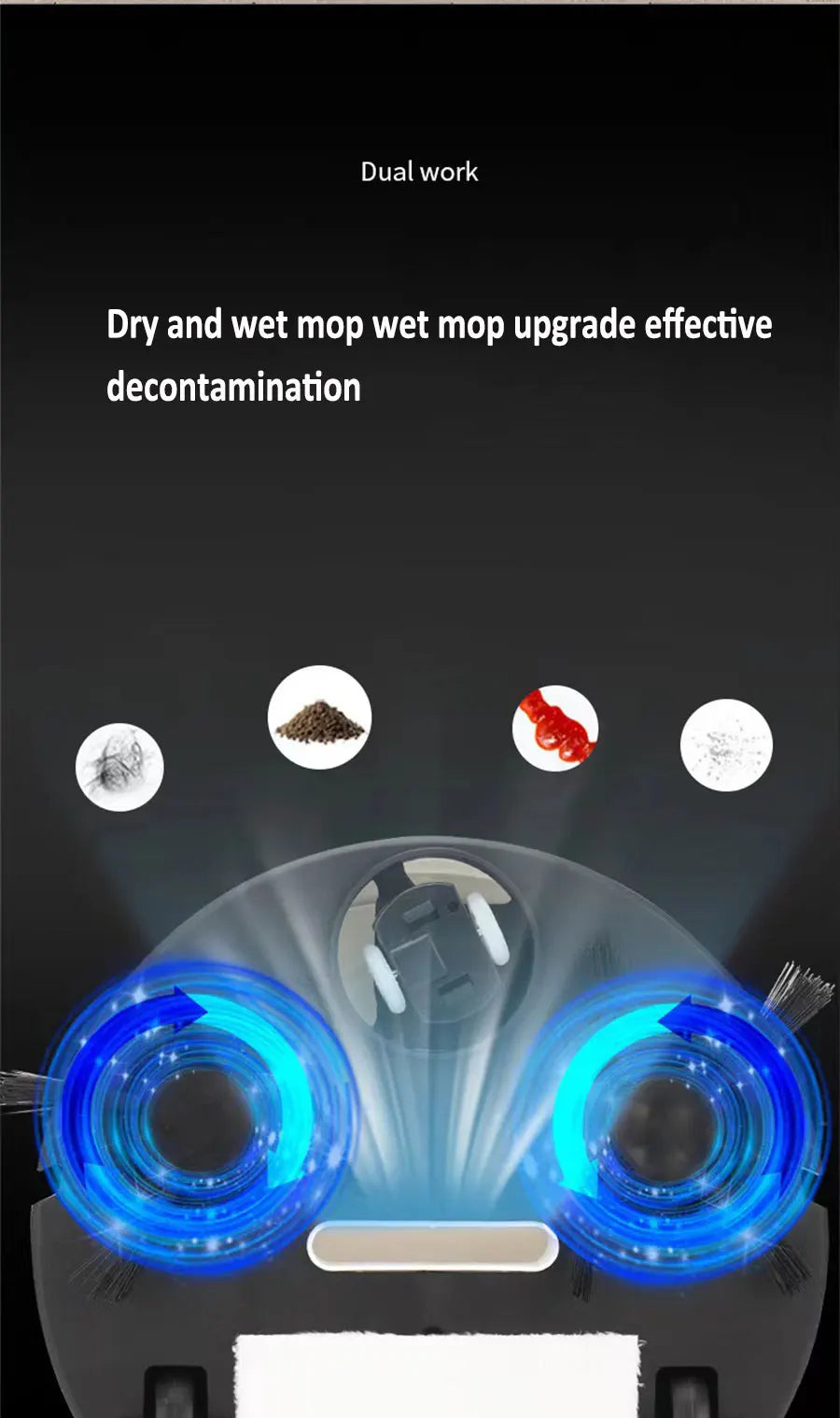 Smart USB Sweeping Robot Vacuum Cleaner 3-in-1 Wireless Mopping 1800Pa Powerful Cleaning for Home Office Floors