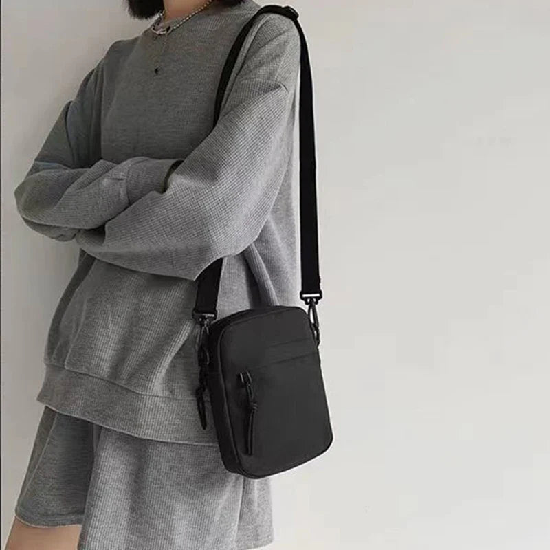 Men's and women's single-shoulder bags, crossbody bags, solid-colored single-shoulder small bags, lightweight mobile phone bags