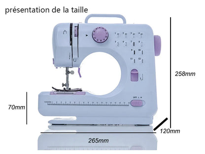 Inne Portable Sewing Machine Mini Electric Household Crafting Mending Overlock 12 Stitches with Presser Foot Pedal Beginners
