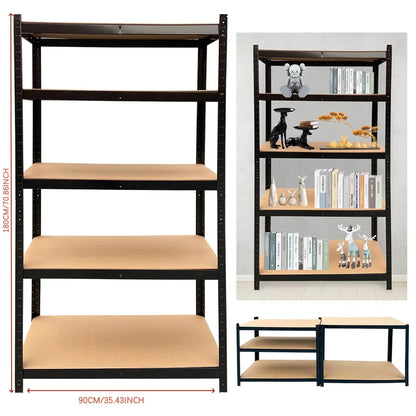 5 Tier Heavy Duty Galvanised Adjustable Shelf Racking Unit Storage Rack 875KG Capacity Metal Shelves Workshop, Shed, Office,Home