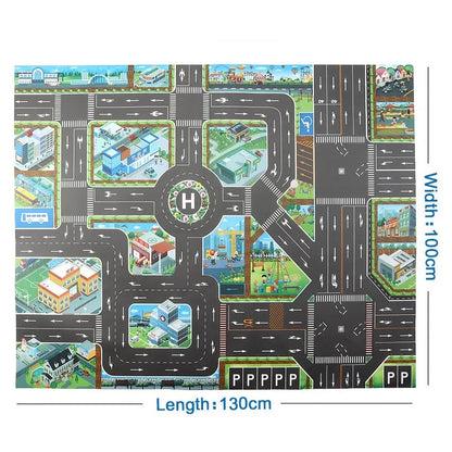 100x130 Kids Playmat Farm Road Portable Map Baby Educational Rugs Toddler Dinosaur Waterproof Play Mat Crawling Non-Toxic Carpet