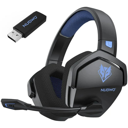 NUBWO G06 Wireless Headsets Gamer with Charging Station for Headset and PS5 Controller Gaming Headphones Long Battery Life
