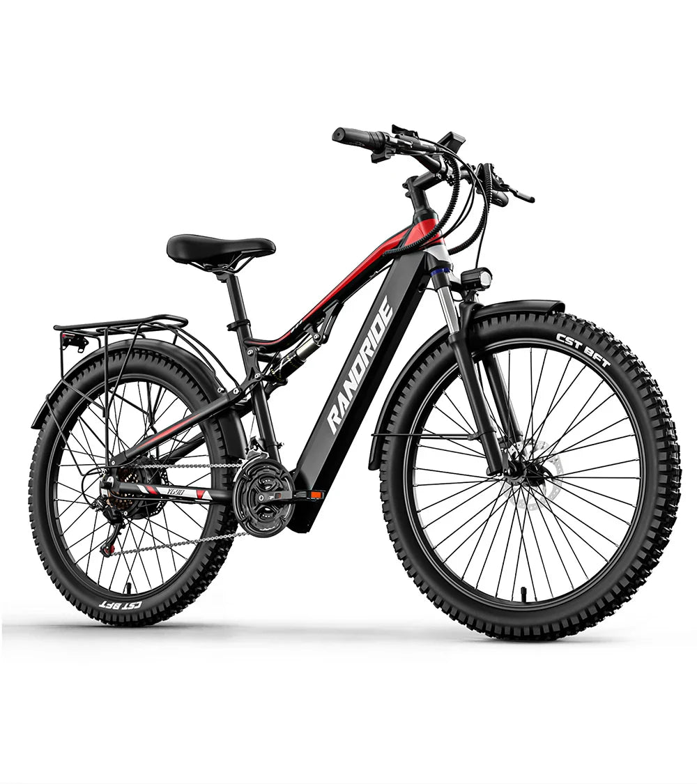 RANDRIDE Electric Bike YG90 48V 17Ah Battery 1000W Motor 27.5" Mountain Bicycle Full Suspension With Hydraulic Brake 21 Speeds