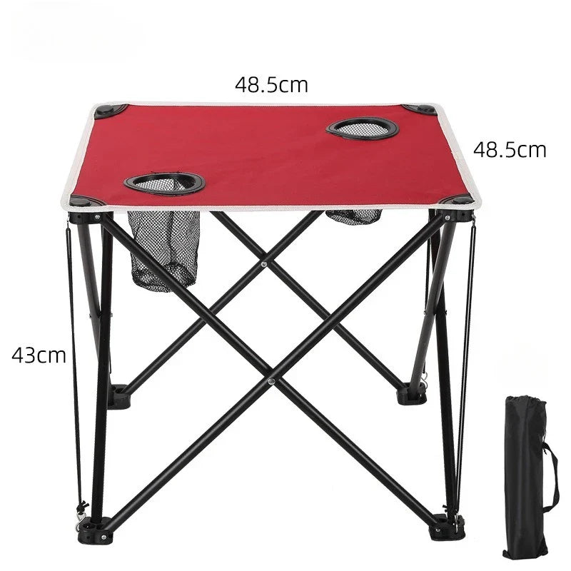 Portable Foldable Beach Table Hollow Edge Cloth Dining Table Waterproof Outdoor Camping Picnic Desk for Sand Garden