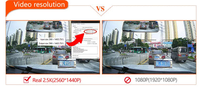 E-ACE 2.5K Mirror Camera For Car Touch Screen Video Recorder Rearview Mirror Dashcam 1440P GPS Wifi 24H Parking DVR Black Box