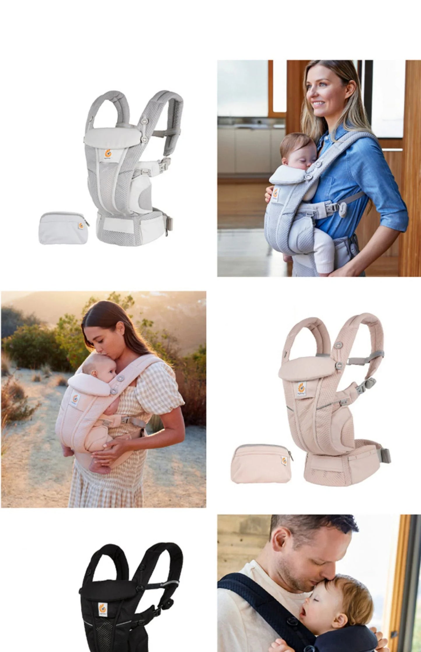 Ergobaby All Carry Positions Breathable mesh baby carrier, enhancing lumbar support and airflow (7-45 pounds)