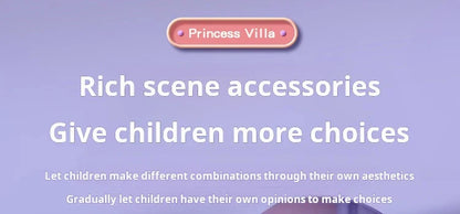 3D DIY Fantasy Princess Castle Villa Assembly Doll House Set Toys, Girls Home Toys & 3D Kids Toys