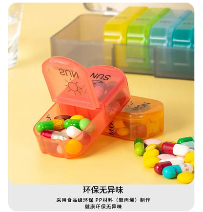 1PC Weekly Pill Case Pillbox 7 Days Medicine Tablet Box Portable Travel Drugs Storage Organizer Secret Compartments Pill Box