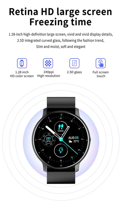 LIGE Smart Watch Women Men Full Touch Screen Bluetooth Call Smartwatch Waterproof Sports Fitness Tracker Watches for Android iOS