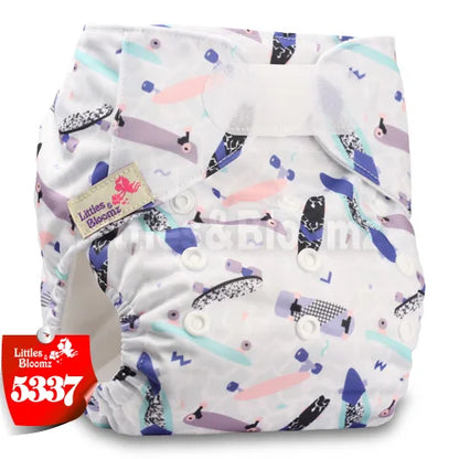 [Littles&Bloomz] Baby Washable Reusable Real Cloth STANDARD Hook-Loop Pocket Nappy Diaper Cover Wrap, suits Birth to Potty