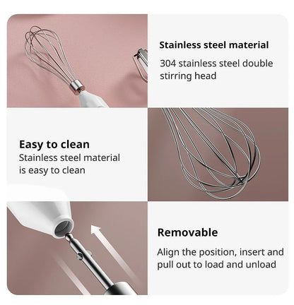Electric Milk Frother Handheld - Egg Beater Coffee Mixer Foamer for Cappuccino Latte