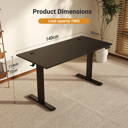 Standing Desk Adjustable Height, Electric Stand With Splice Board for Home Office Computer Workstation, Black