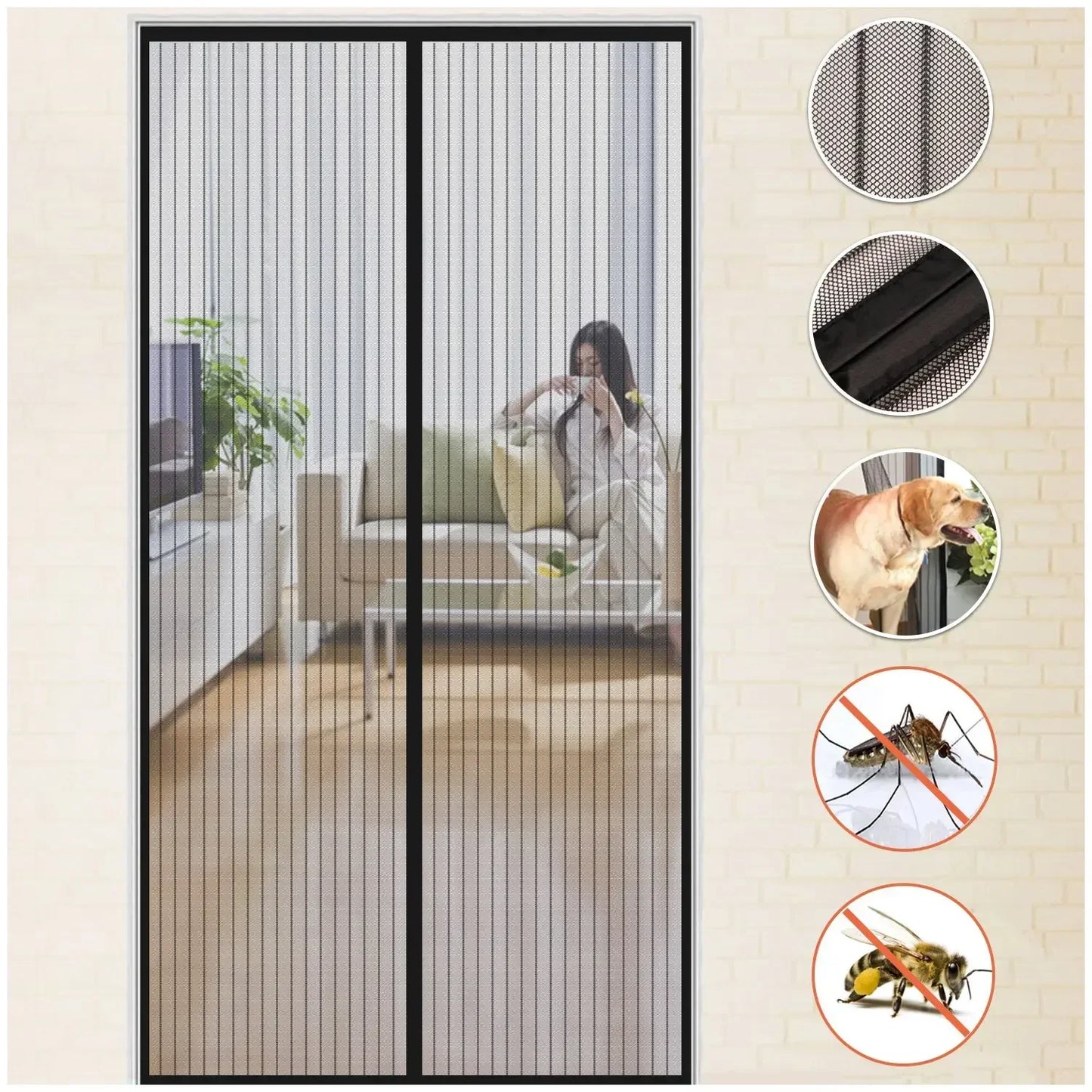 Magnetic Mosquito Net, Summer Insect Fly Control, Door Curtain Net, Living Room, Bedroom Curtain, Automatic Closing Door Screen