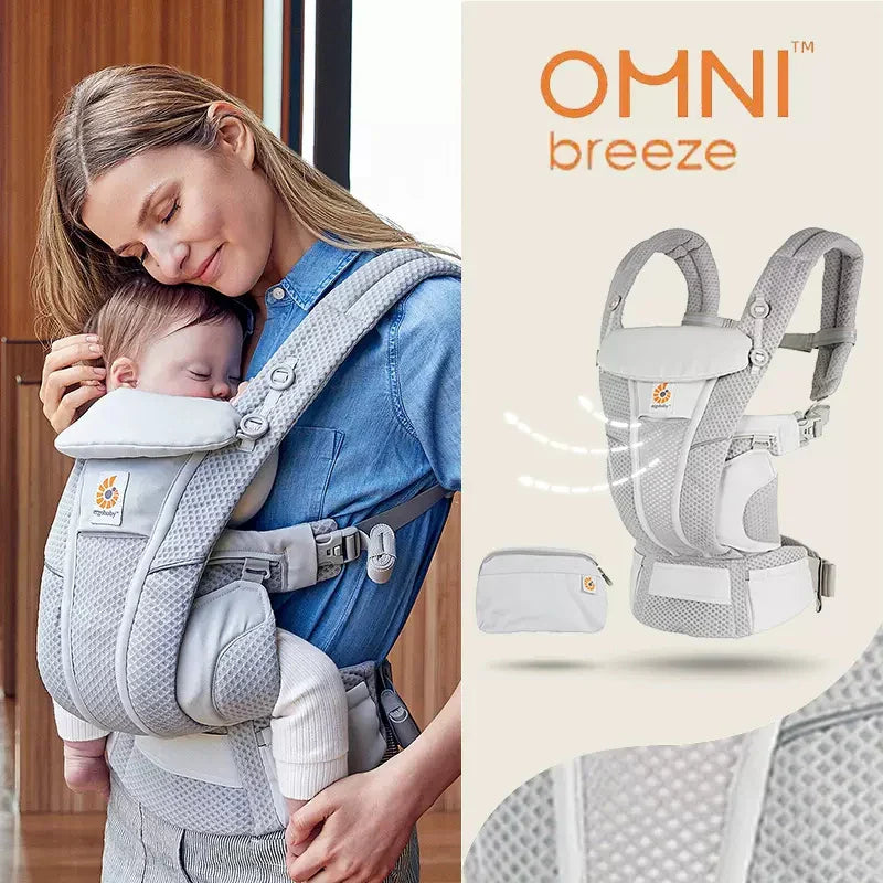 Ergobaby All Carry Positions Breathable mesh baby carrier, enhancing lumbar support and airflow (7-45 pounds)