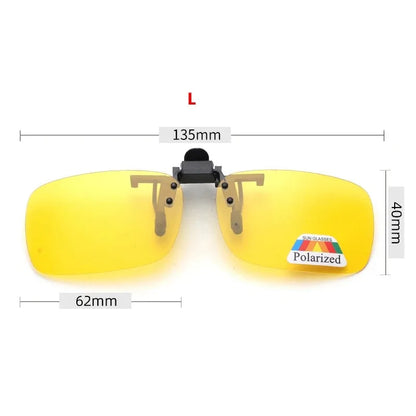 4 Color Grey Lenses Polarized Sunglasses Clip On Flip Up UV 380 Driving Fishing Night Vision Glasses Clips