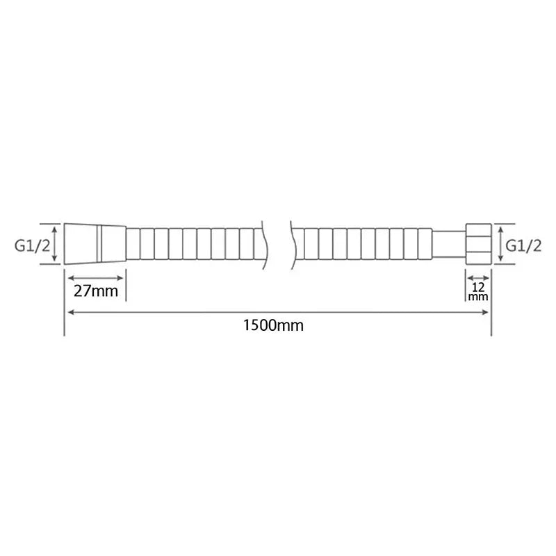 Shower Hose 1.5M Stainless Steel - Flexible Handheld Shower Head Pipe Explosion-Proof Bathroom