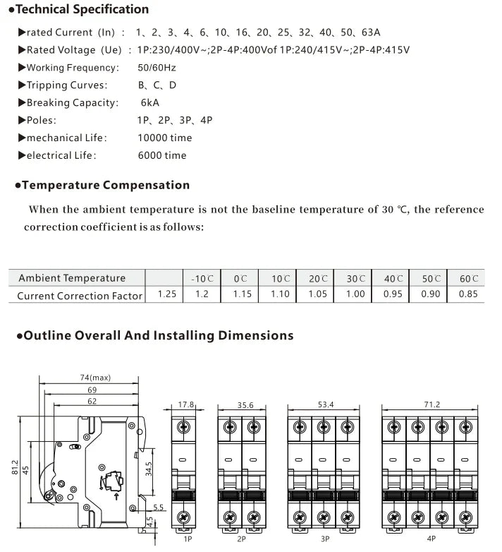 GEYA GYM10 AC MCB 2Pole 6A 10A 16A 20A 25A 32A 40A 50A 63A 220V/400V Mini Circuit Breaker C Curve 6KA CE CB Approved