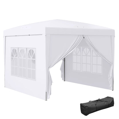 Outsunny 3 x 3(m) Pop Up Gazebo, Water and UV Resistant Party Tent Camping Canopy Marquee with  Carry Bag, Black