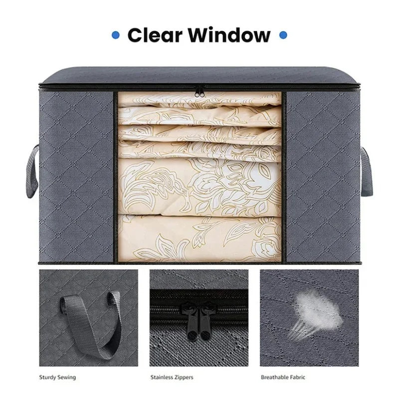 Wardrobe Closet Clothes Organizers Clothing Storage Boxes Bag Storages Blanket Storage Foldable Storages Bin Bedding Storage