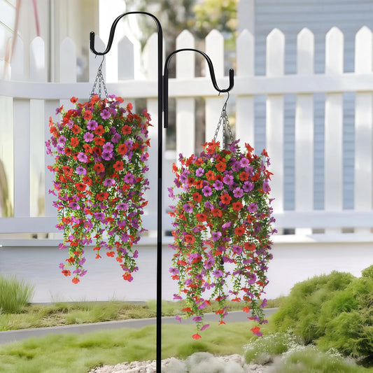 2/4pcs Artificial Flowers Simulated Eucalyptus Morning Glory Vines with Eucalyptus Leaves, for  Home Outdoor Garden Decoration