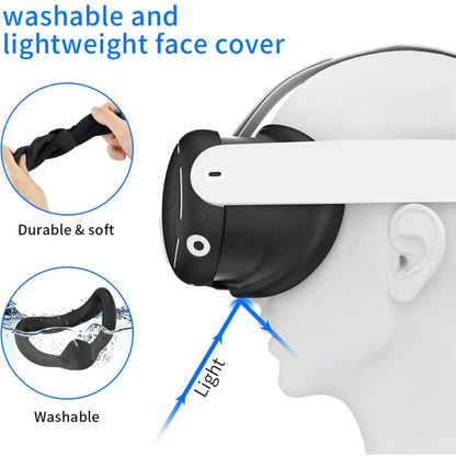 VR Accessories for Meta Quest 3, 4 in 1 Silicone Protective Case Set for Quest 3,Controller Grip Cover,VR Shell Cover,Face Cover