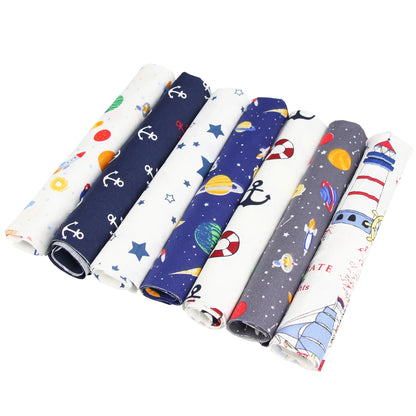 7PCS 25 x 25cm/50 x 50cm Squares Cotton Craft Fabric Cloths for DIY Bundle Patchwork Quilting Sewing Scrapbooking Artcraft