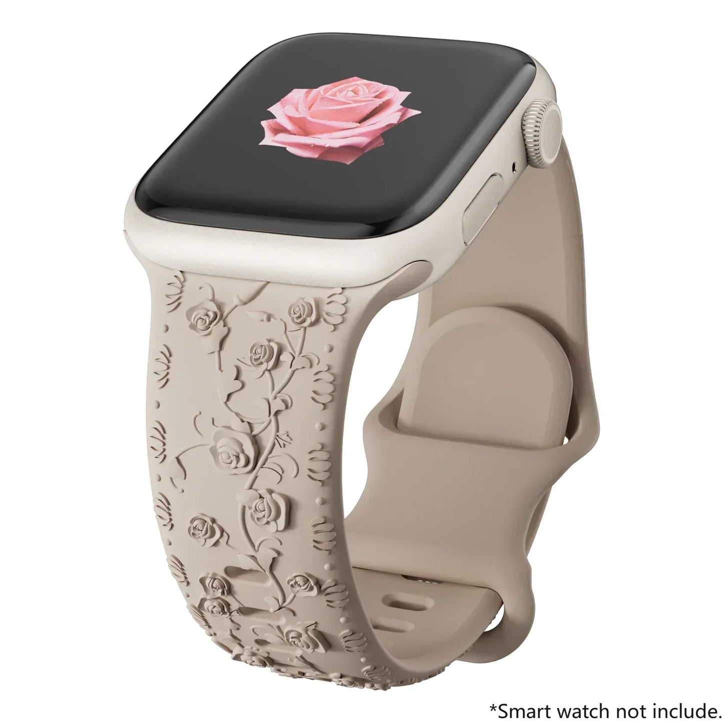 For Apple Watch Band 42mm 41mm 40 45mm 49mm 44mm Floral Engraved bracelet correa for iwatch series11 10 9 7 SE 6 8 Ultra 2 Strap