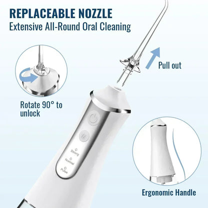 300ml USB Rechargeable Water Flosser Portable Dental Irrigator with 5 Nozzles 3 Modes dental accessories resina para dientes