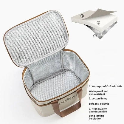 Large Capacity Tote Bento Insulated Lunch Bag Picnic Food Box Storage Ice Cooler Thermal Bag Portable Handheld Insulation Bags