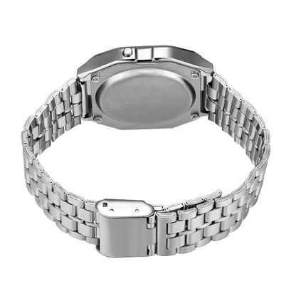 F91W Non-Waterproof Steel Band Watch For Women, Men, Business Clock, Multi-Functional LED Digital Sports Watch, Electronic Clock
