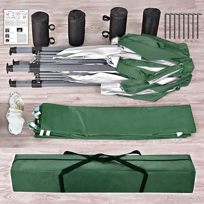 mcc direct Pop-up Gazebo 3m x 3m with Sides & 4 Weight Bags & Silver Protective Layer Waterproof Marquee Canopy WS