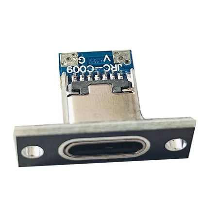 USB 3.1 Type C Socket with Screw Fixing Plate Type-C USB Jack 3.1 Type-C 4Pin 2Pin Female Connector Jack Charging Port