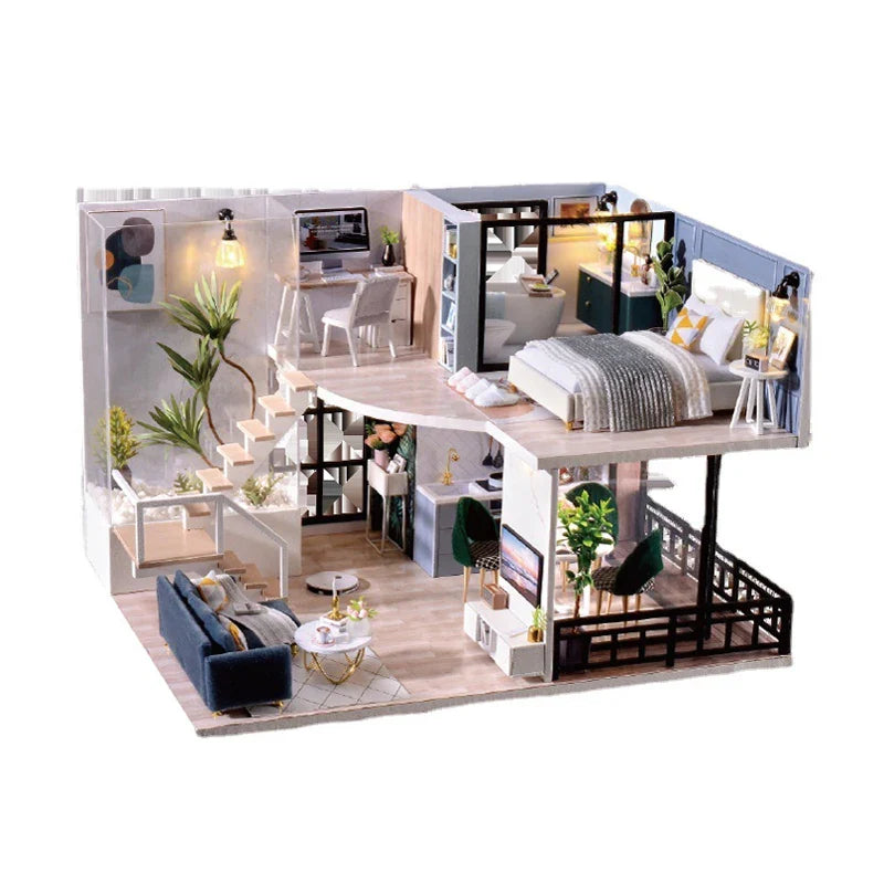 DIY Doll Houses Kits 3D Wooden Puzzles Mini Doll House Assembly Building Furniture Handmade Toys For Kids Birthday Gifts