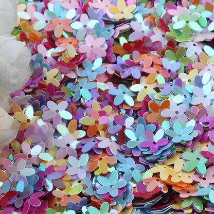 Sequin Matte White Color 10mm Cup Five Finger Flower Sequins Paillettes Sewing Wedding Craft Women Garments Accessories 10g/lot