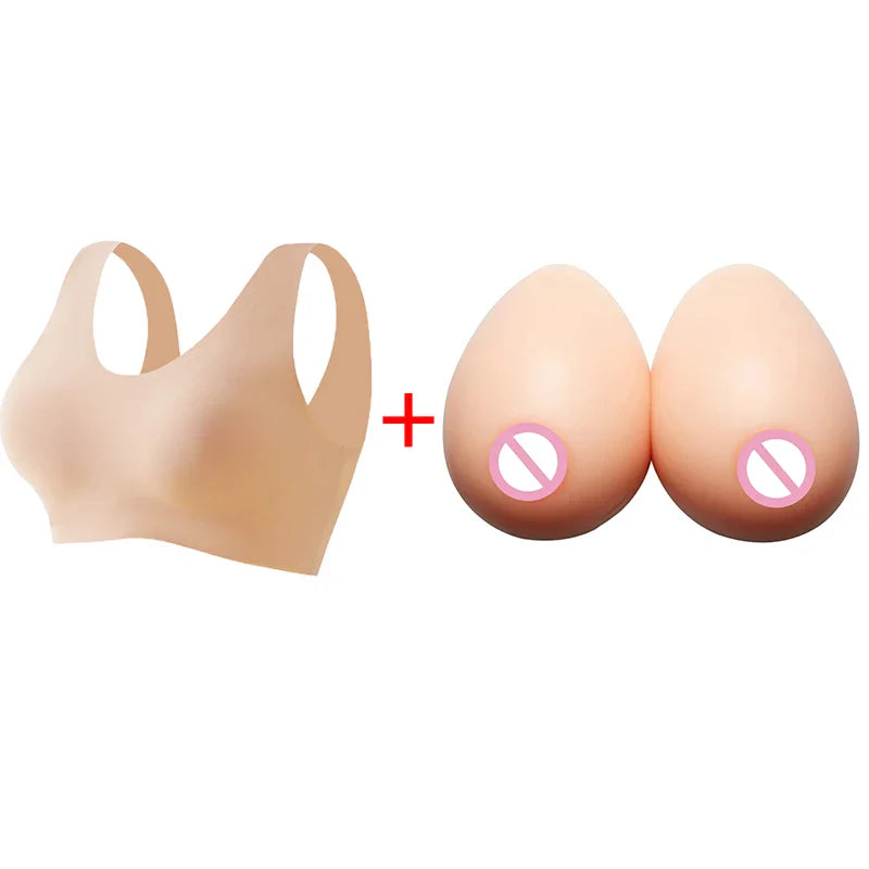 Silicone Realistic Fake Chest Tits Sexy Artificial Boobs Soft Breast Enhancement Pads for Transgender Drag Queens Party Cosplay