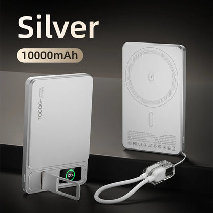 CCC 10000mAh Slim Original Power Bank For MagSafe,Magnetic Wireless 20W Fast Charging Portable Battery For iPhone 12-17 iWatch