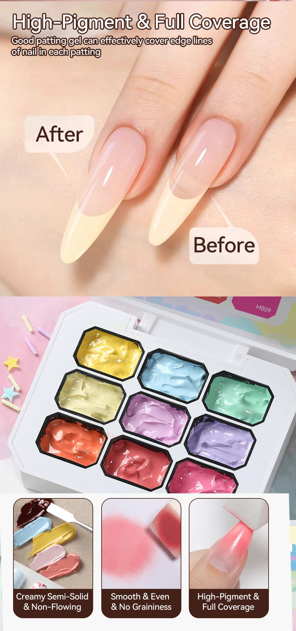 UR SUGAR 9 Colors Pat Painting Gel Nail 4 In 1 Semi Permanent Soak Off UV LED Nails Used For Gradient Stamping Pattern