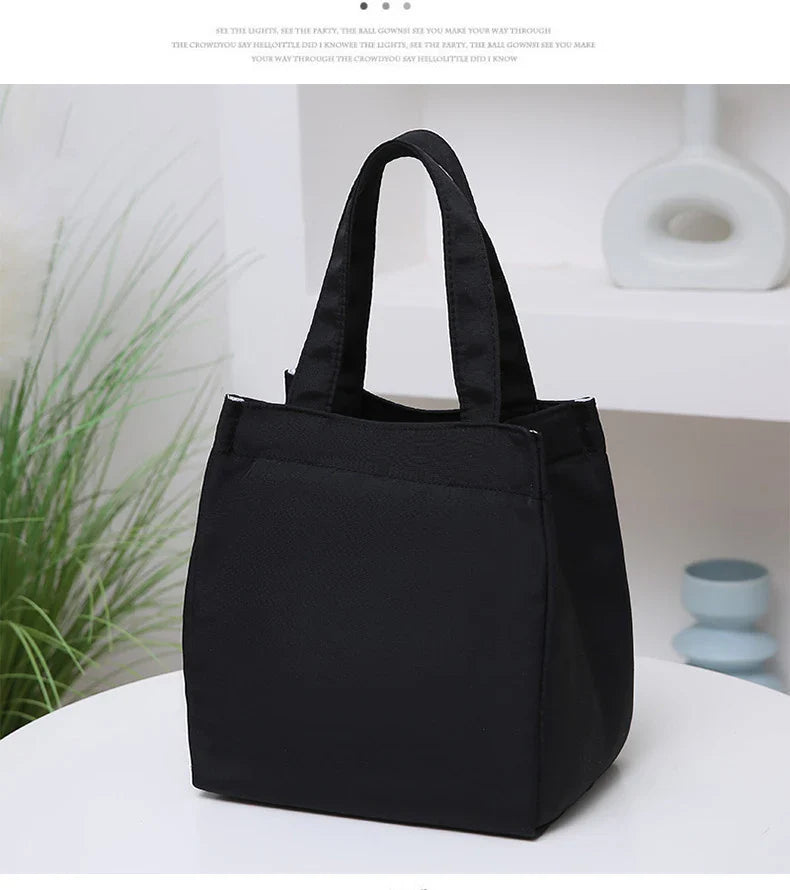 Large Capacity Lunch Bag with Aluminum Foil Insulation for Work, Simple and Practical Top Handle Bag